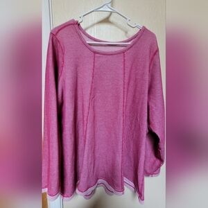 Reversible waffle knit top